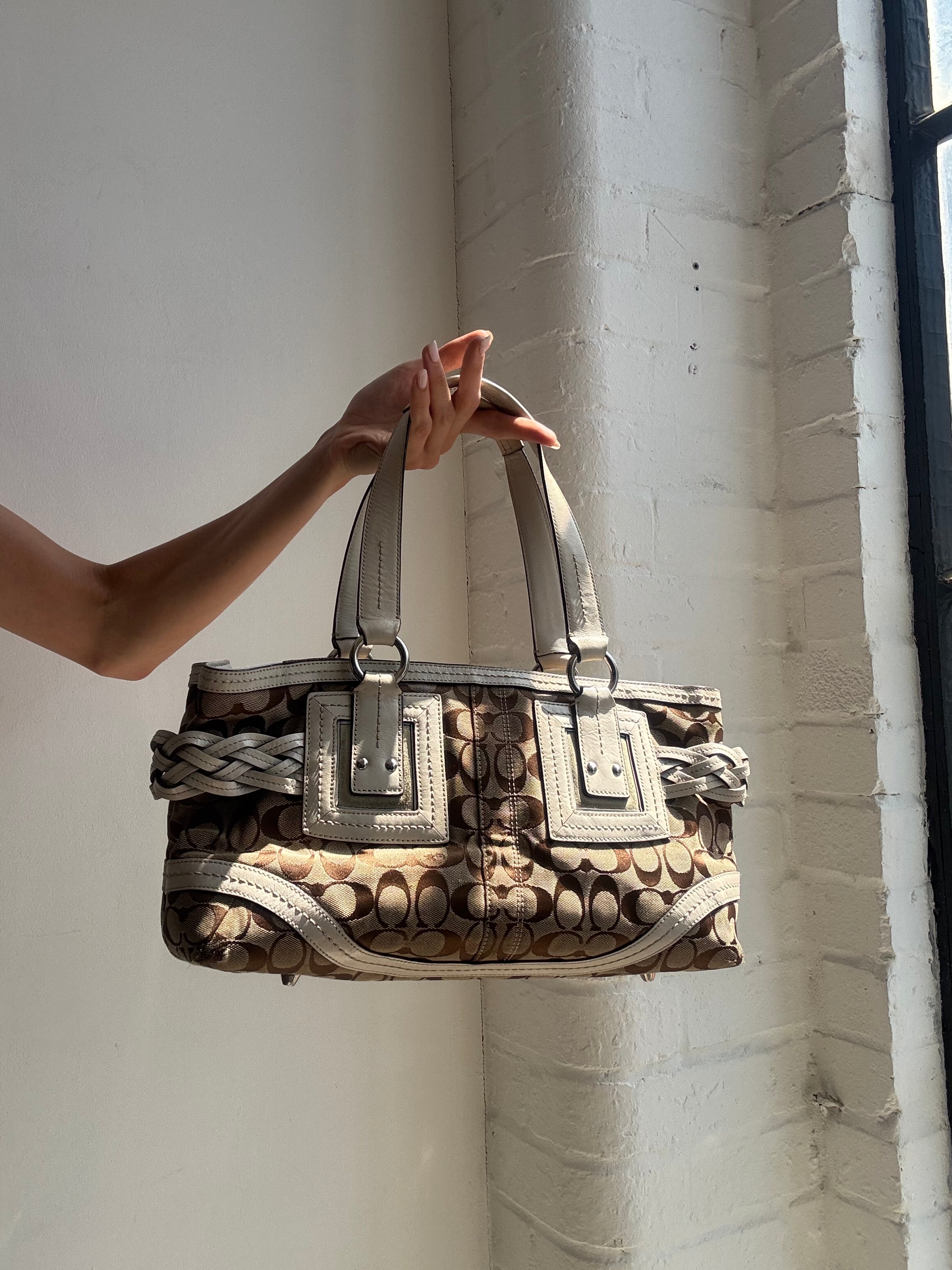 Vintage Y2K Coach Signature Monogram Soho Shoulder Bag