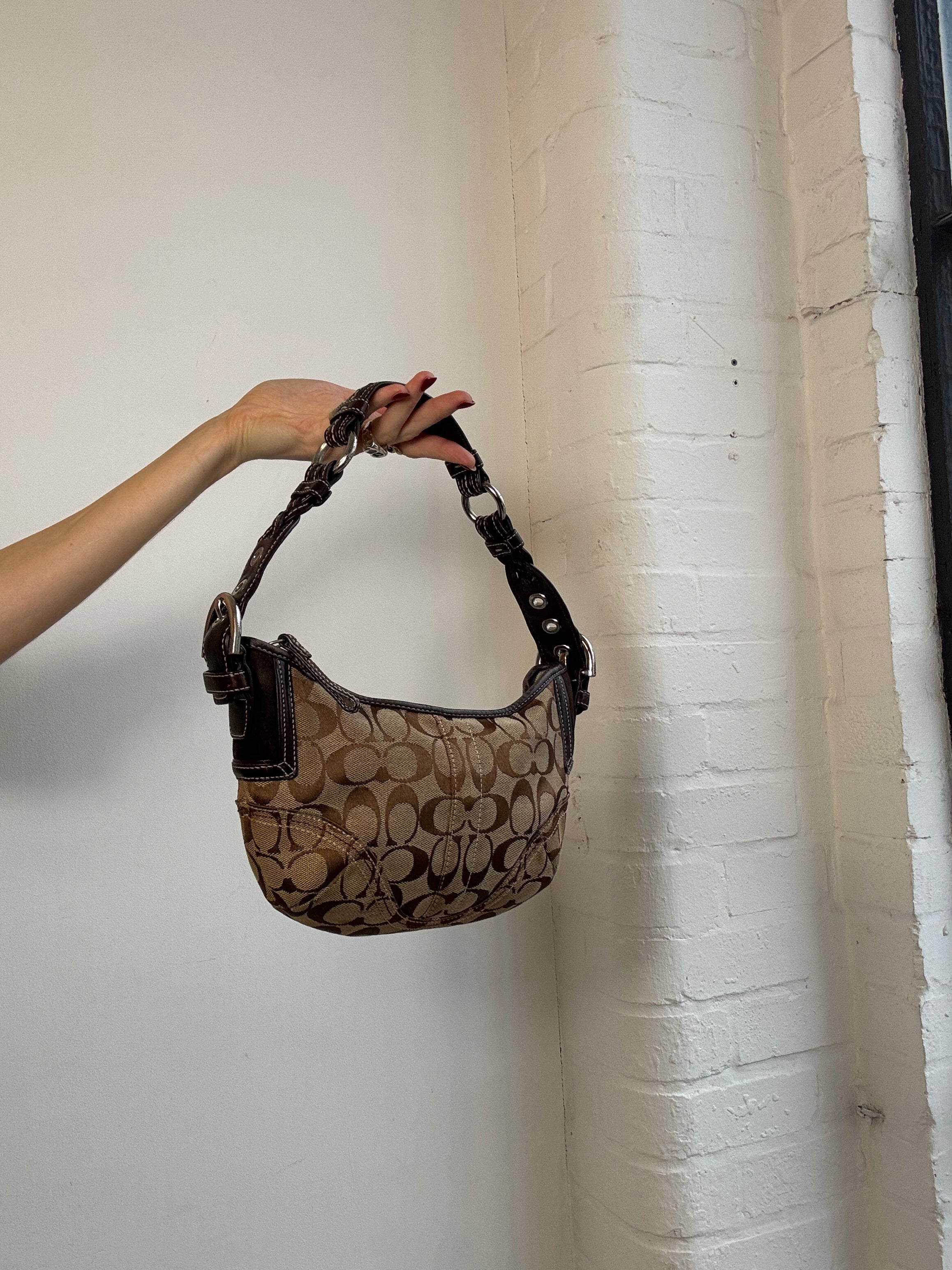 Vintage Y2K coach monogram shoulder bag brown
