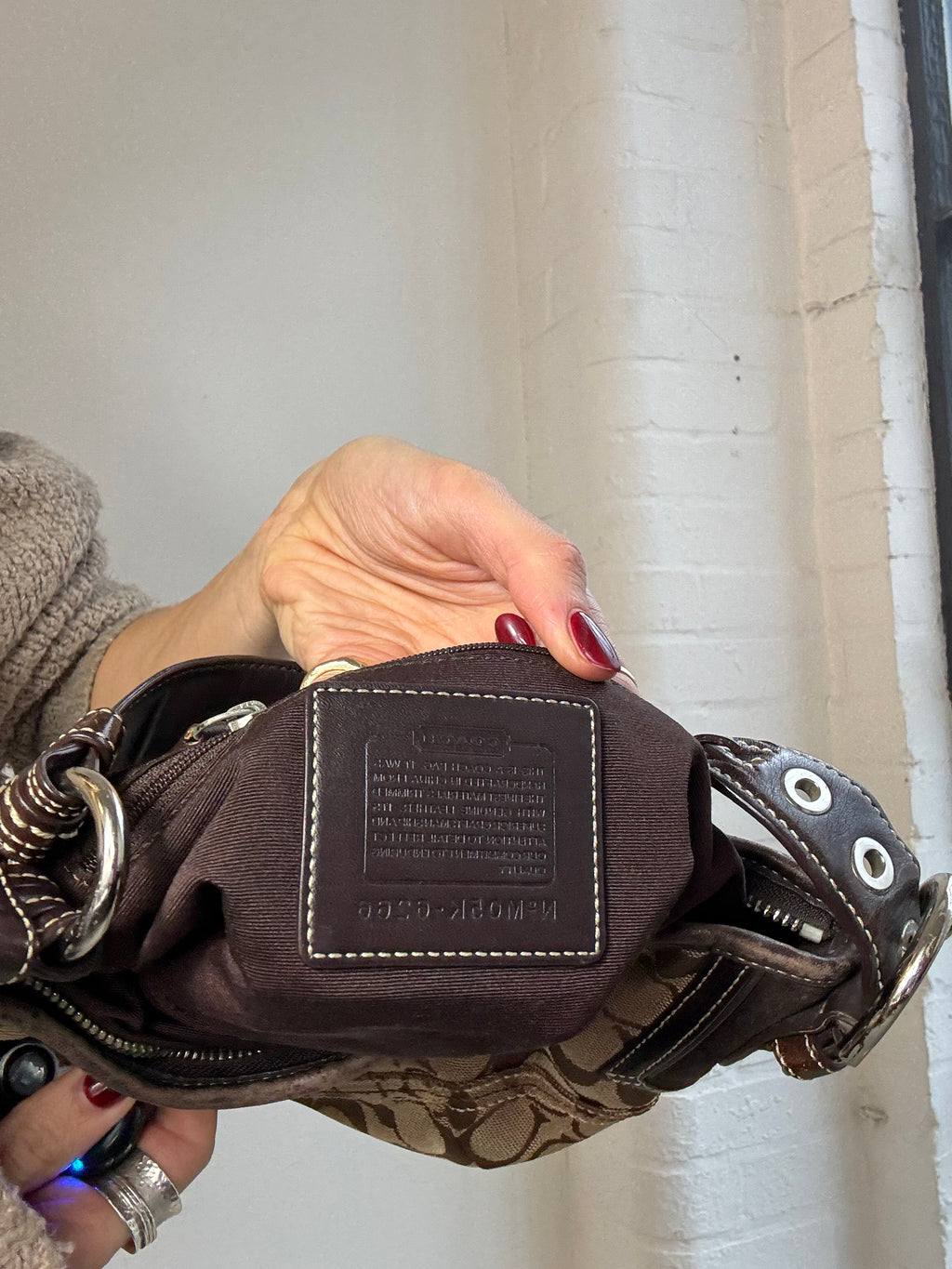 Vintage Y2K coach monogram shoulder bag brown