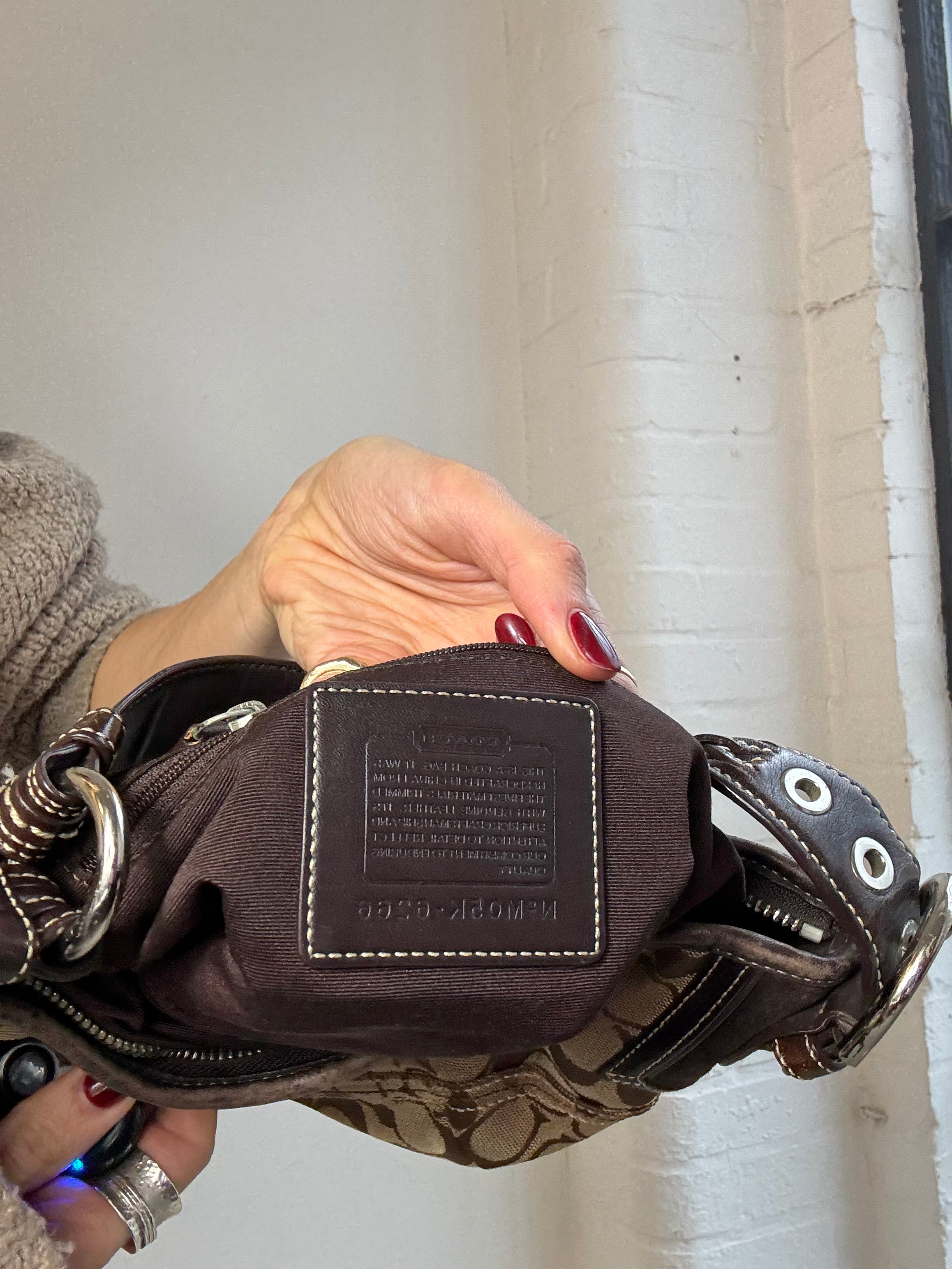 Vintage Y2K coach monogram shoulder bag brown