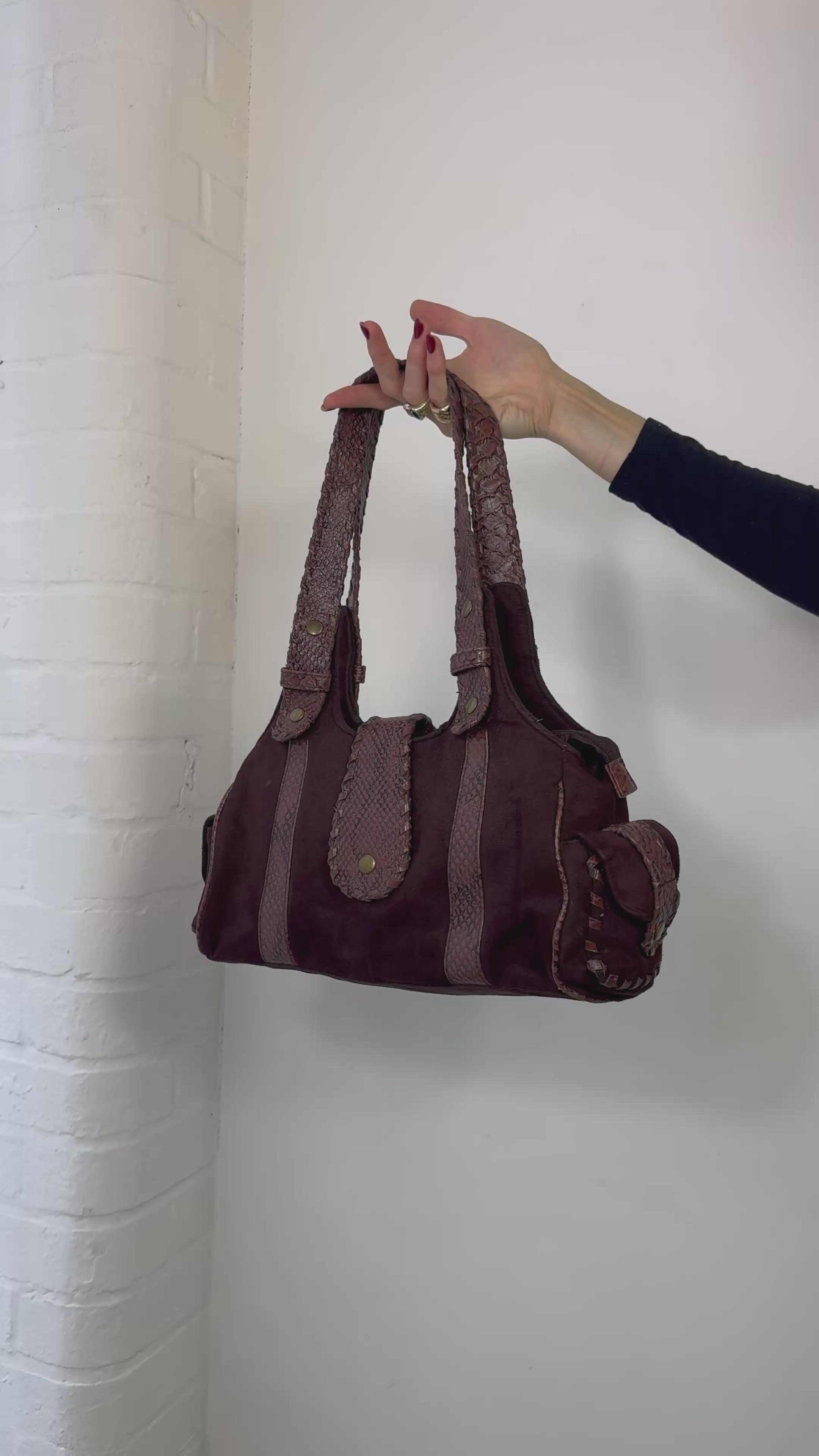 Vintage Y2K python print shoulder bag